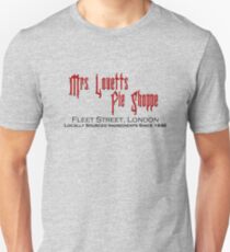 Mrs. Lovett's Pie Shoppe (Red/Black) Unisex T-Shirt