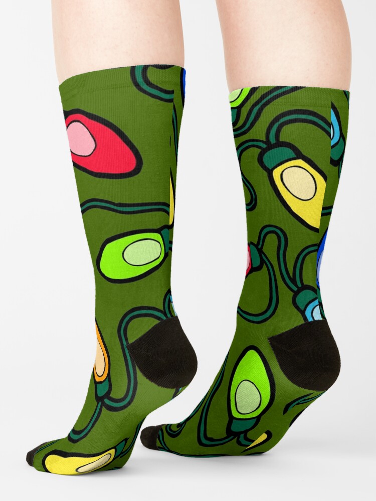 Alternate view of Chrismas Fairy Lights Pattern Socks