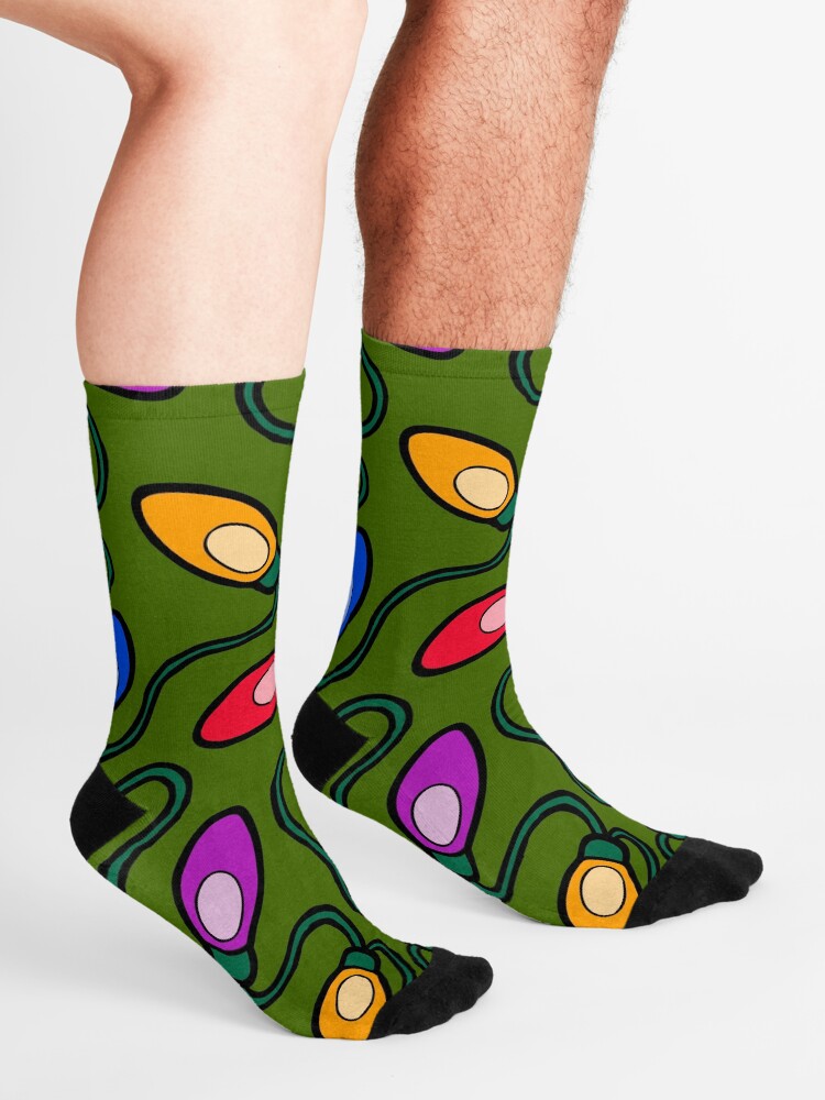 Alternate view of Chrismas Fairy Lights Pattern Socks