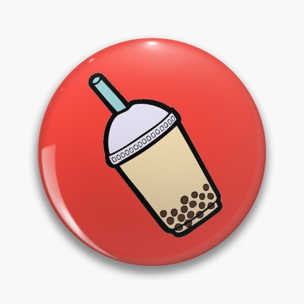 Bubble Tea Pattern in Red Pin