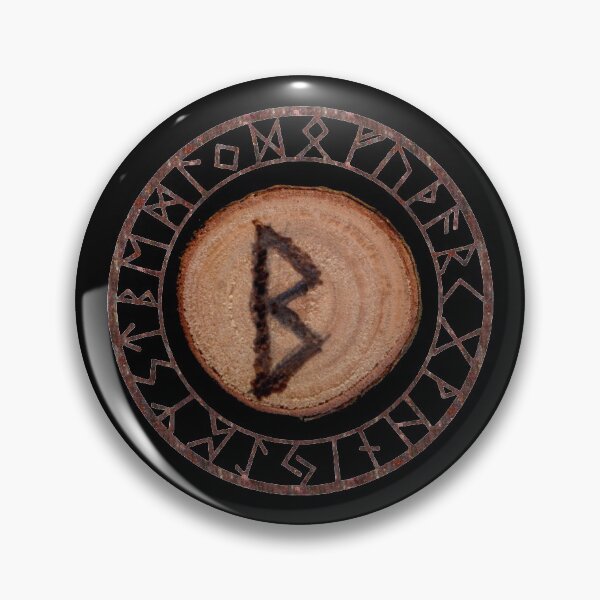 Item preview, Berkano Elder Futhark Rune secrecy, silence, safety, mature wisdom, dependence, female fertility, trees and plantlife designed and sold by NatureSight.