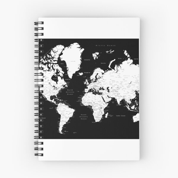 Item preview, Black and white world map with cities designed and sold by blursbyai.