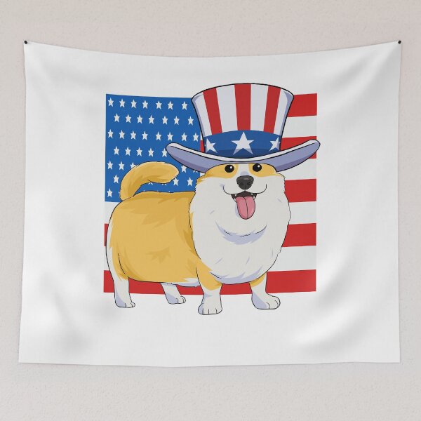 Item preview, Welsh Corgi 4th of July Patriotic Uncle Sam designed and sold by Nosek1ng.