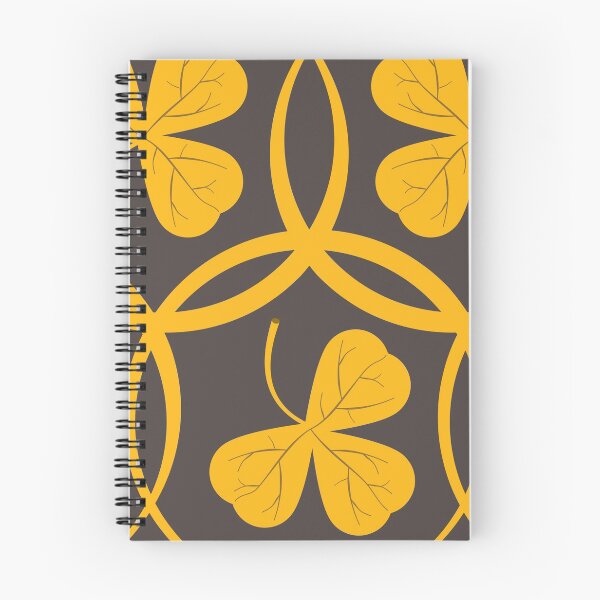 Item preview, Yellow Shamrock Leaf Pattern on Grey Background designed and sold by DKdesigns27.