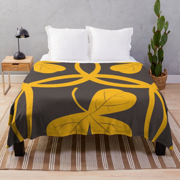 Item preview, Yellow Shamrock Leaf Pattern on Grey Background designed and sold by DKdesigns27.