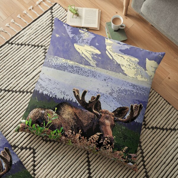Glacier Moose Floor Pillow