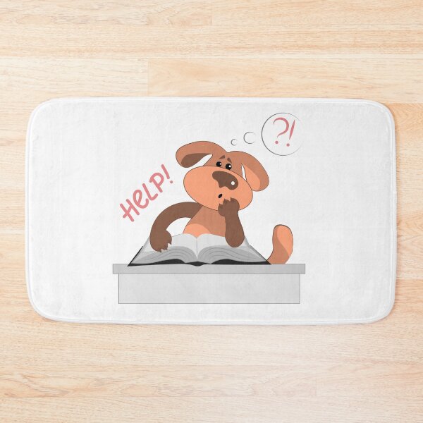Item preview, The dog is sad over a very thick book and asks for help designed and sold by Magazin-Brenda.