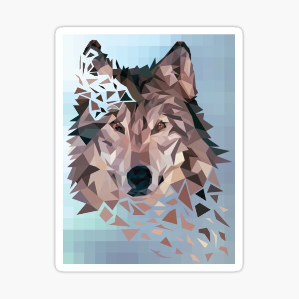 Low-Poly Red Wolf Sticker