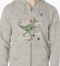 T-Rex Christmas Dinosaur - Dinosaur Christmas Zipped Hoodie