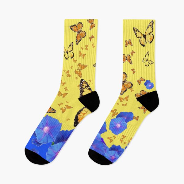 Item preview,   YELLOW MONARCHS & BLUE MORNING GLORIES GARDEN designed and sold by sharlesart.