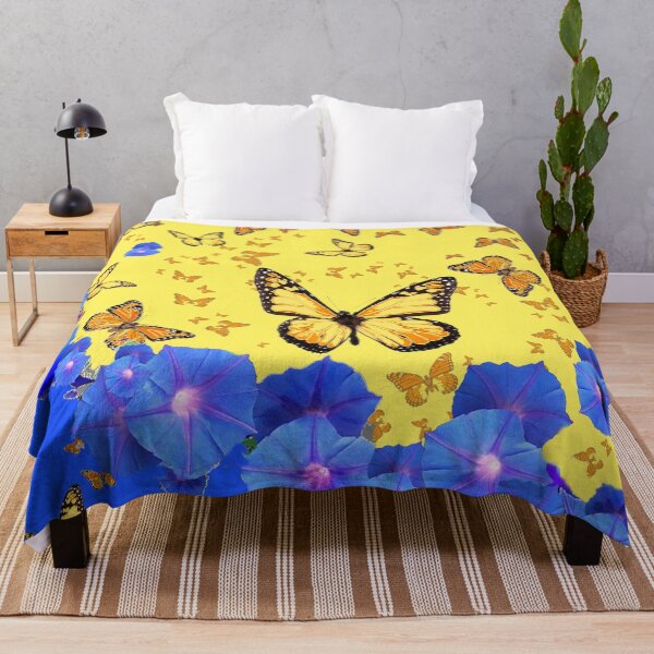 Aperçu de l'œuvre JARDIN JAUNE MONARCHS & GLORIES BLEU MATIN créée et vendue par sharlesart.