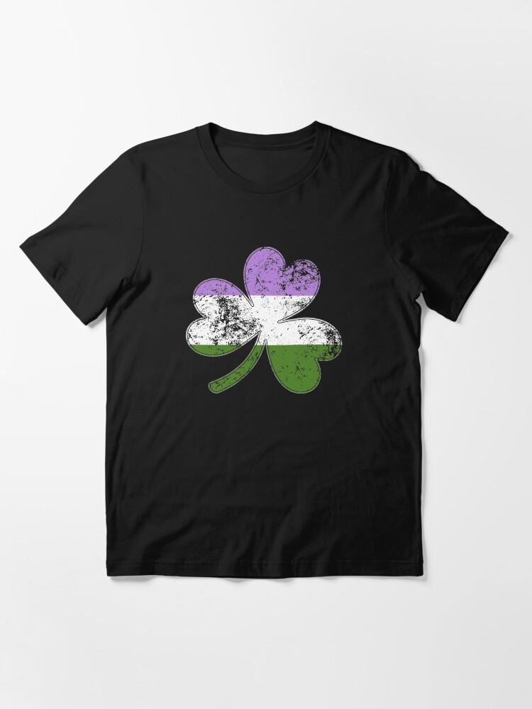 Alternate view of Genderqueer Shamrock Pride Flag Essential T-Shirt