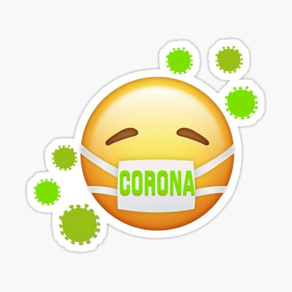 “corona emoji” Sticker by isabeledmondson | Redbubble
