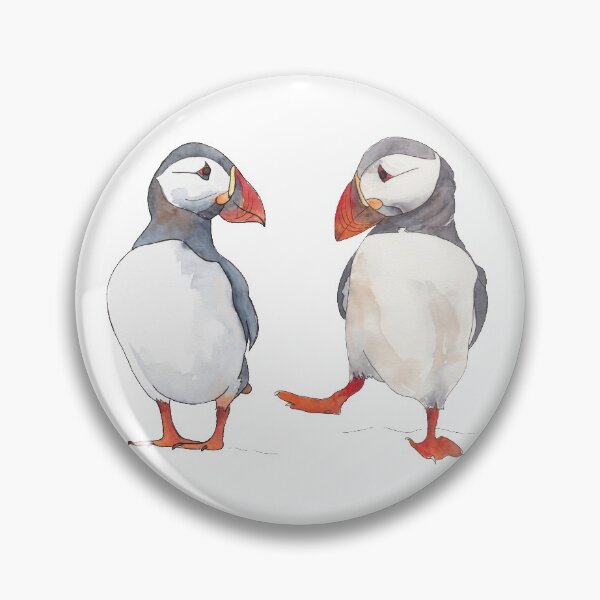Item preview, Puffin friends dancing - illustration designed and sold by Kitty van den Heuvel.