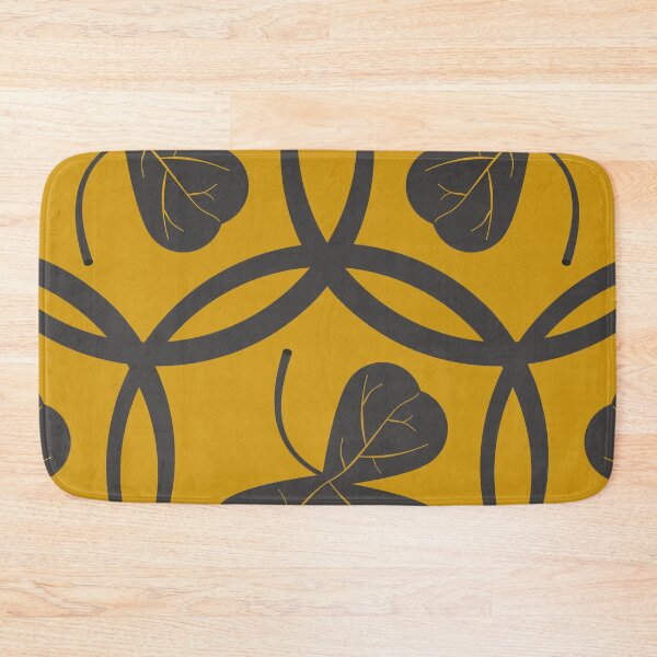 Item preview, Grey Shamrock Leaf Pattern on Yellow Background designed and sold by DKdesigns27.