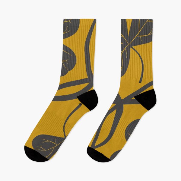 Item preview, Grey Shamrock Leaf Pattern on Yellow Background designed and sold by DKdesigns27.