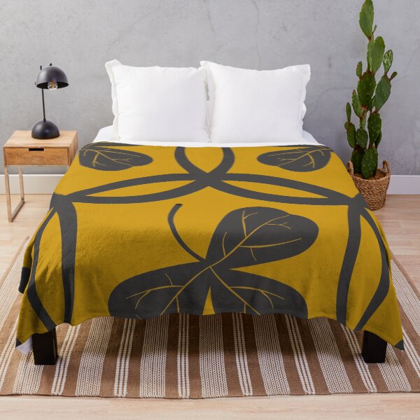 Item preview, Grey Shamrock Leaf Pattern on Yellow Background designed and sold by DKdesigns27.