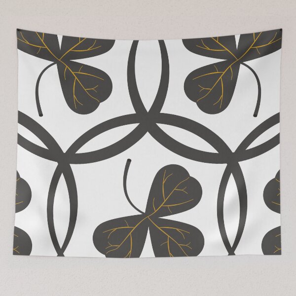 Item preview, Grey Shamrock Leaf Pattern on White Background designed and sold by DKdesigns27.