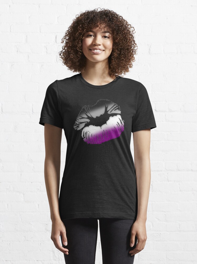Alternate view of Asexual Pride Big Kissing Lips Essential T-Shirt