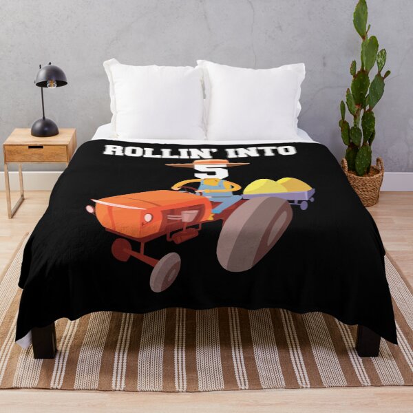 Item preview, Rollin Into 5 Years Old Tractor 5th Birthday Boys Party print designed and sold by Grabitees.