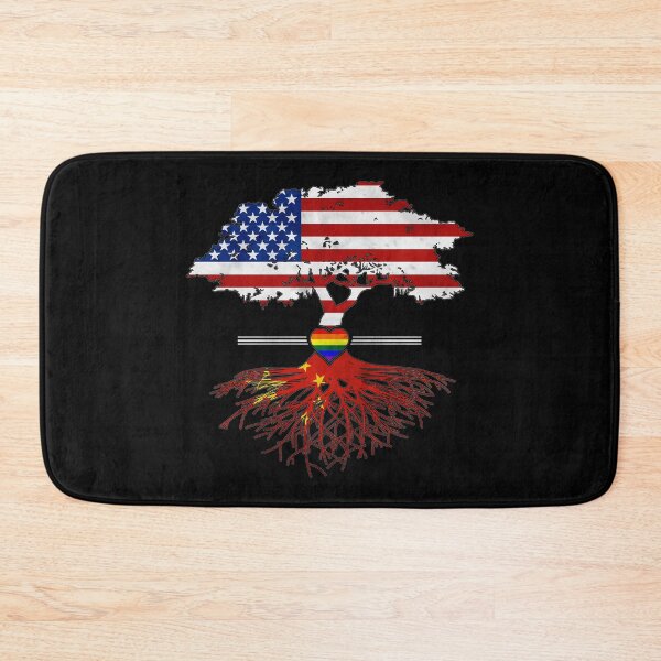 Item preview, American Grown Chinese Roots Gay Heart LGBT Pride designed and sold by Patrick Hiller.