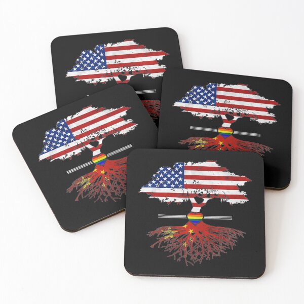 Item preview, American Grown Chinese Roots Gay Heart LGBT Pride designed and sold by Patrick Hiller.