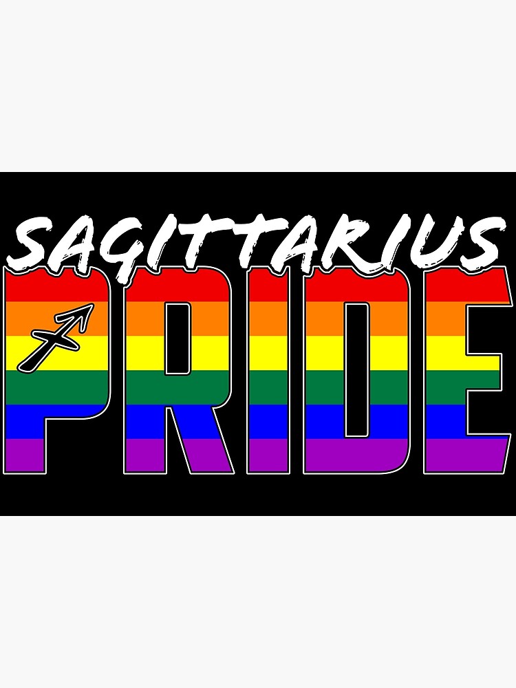 Lgbt Sagittarius Pride Flag Zodiac Sign Poster By Valador Redbubble