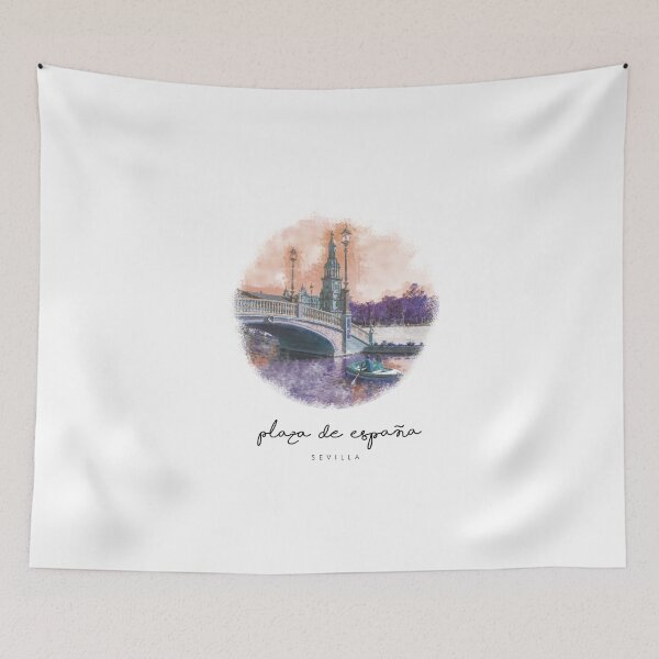 Item preview, Plaza España - Sevilla Minimalist Watercolour Design  designed and sold by Tropical Blood.