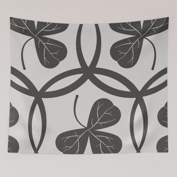 Item preview, Grey Shamrock Leaf pattern on Light Grey Background designed and sold by DKdesigns27.