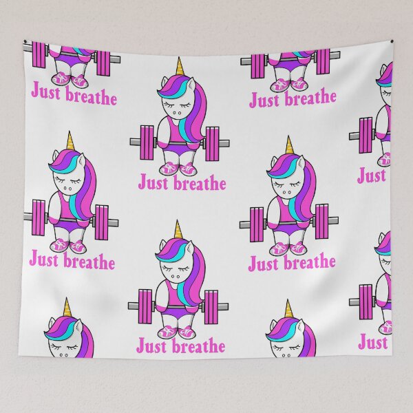 Item preview, Just Breathe/ Unicorn weightlifting  designed and sold by Tim Addison.