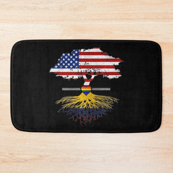Item preview, American Grown Colombian Roots Gay Heart LGBT Pride designed and sold by Patrick Hiller.