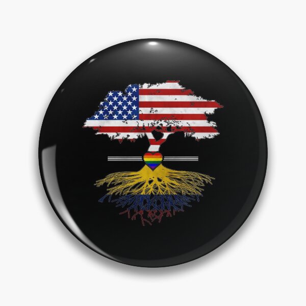 Item preview, American Grown Colombian Roots Gay Heart LGBT Pride designed and sold by Patrick Hiller.