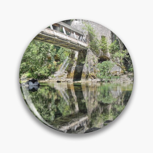 Item preview, Old building with bridge along river with reflection in forest designed and sold by Grégory DUBUS.