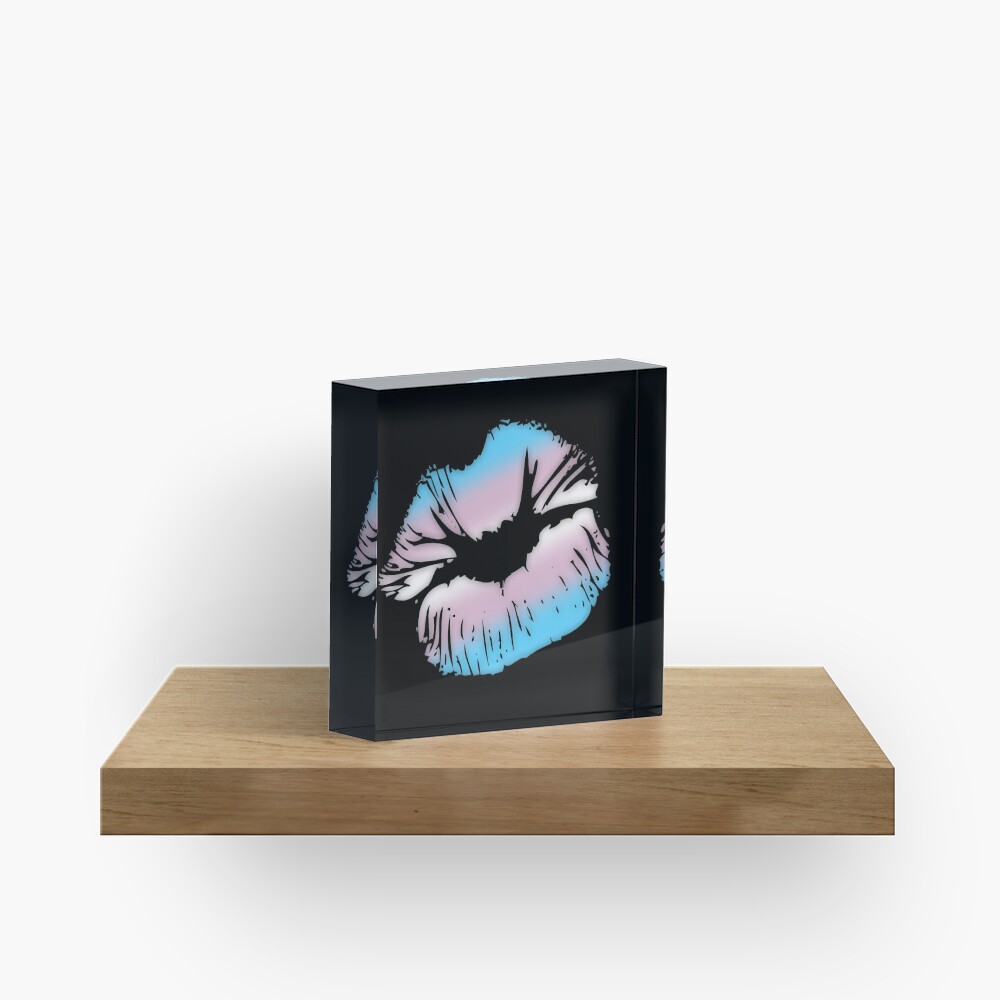 Transgender Pride Big Kissing Lips Acrylic Block For Sale By Valador Redbubble