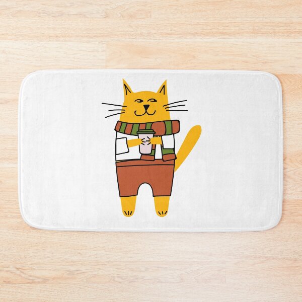 Item preview, Cat drinking take-away coffee designed and sold by leffka.