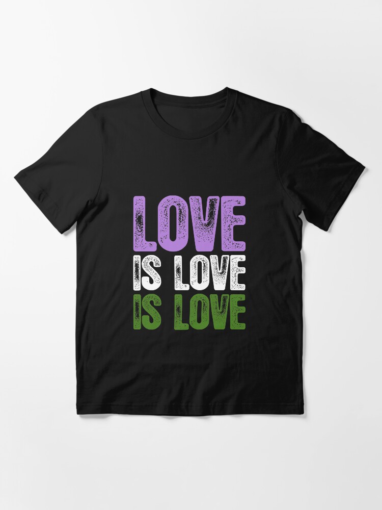Alternate view of Genderqueer Pride Love is Love is Love Essential T-Shirt