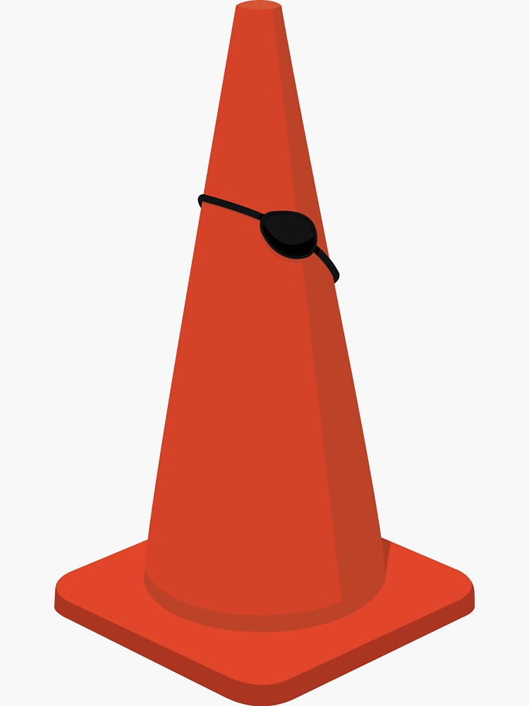 "Yakuza Majima Everywhere Traffic Cone and Eyepatch!" Sticker by