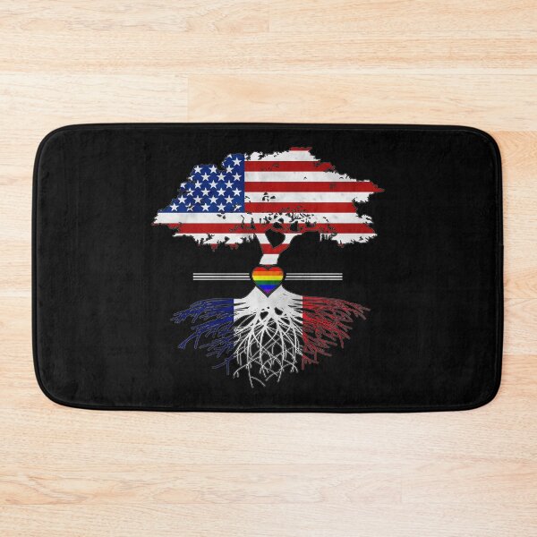 Item preview, American Grown French Roots Gay Heart LGBT Pride designed and sold by Patrick Hiller.