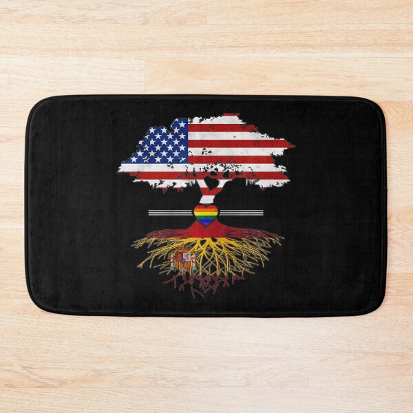 Item preview, American Grown Spanish Roots Gay Heart LGBT Pride designed and sold by Patrick Hiller.