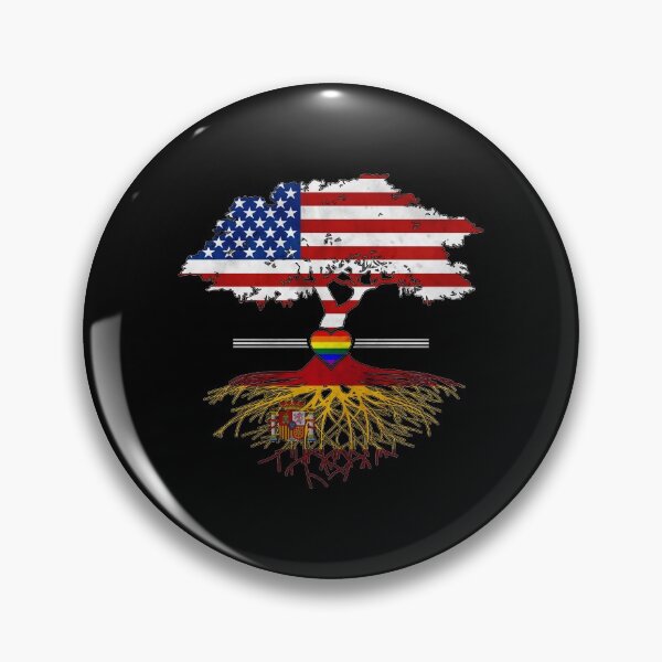Item preview, American Grown Spanish Roots Gay Heart LGBT Pride designed and sold by Patrick Hiller.