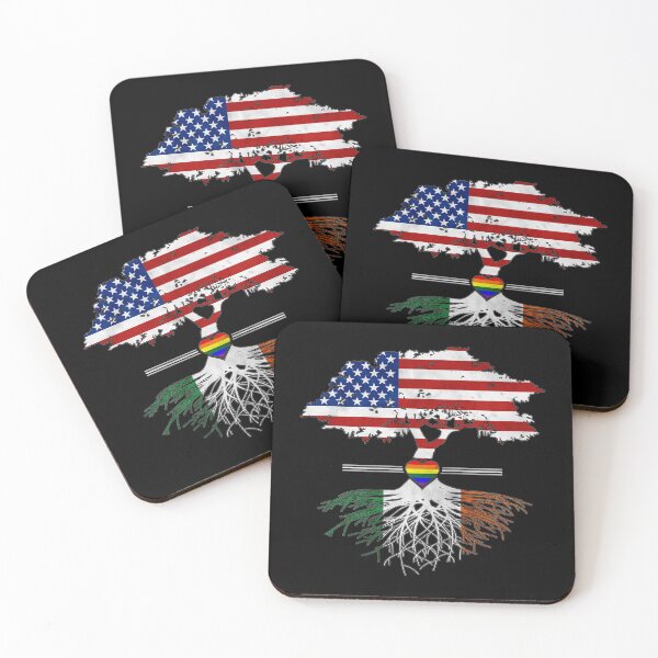 Item preview, American Grown Irish Roots Gay Heart LGBT Pride designed and sold by Patrick Hiller.