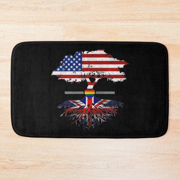 Item preview, American Grown British Roots Gay Heart LGBT Pride designed and sold by Patrick Hiller.