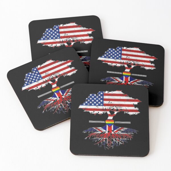 Item preview, American Grown British Roots Gay Heart LGBT Pride designed and sold by Patrick Hiller.