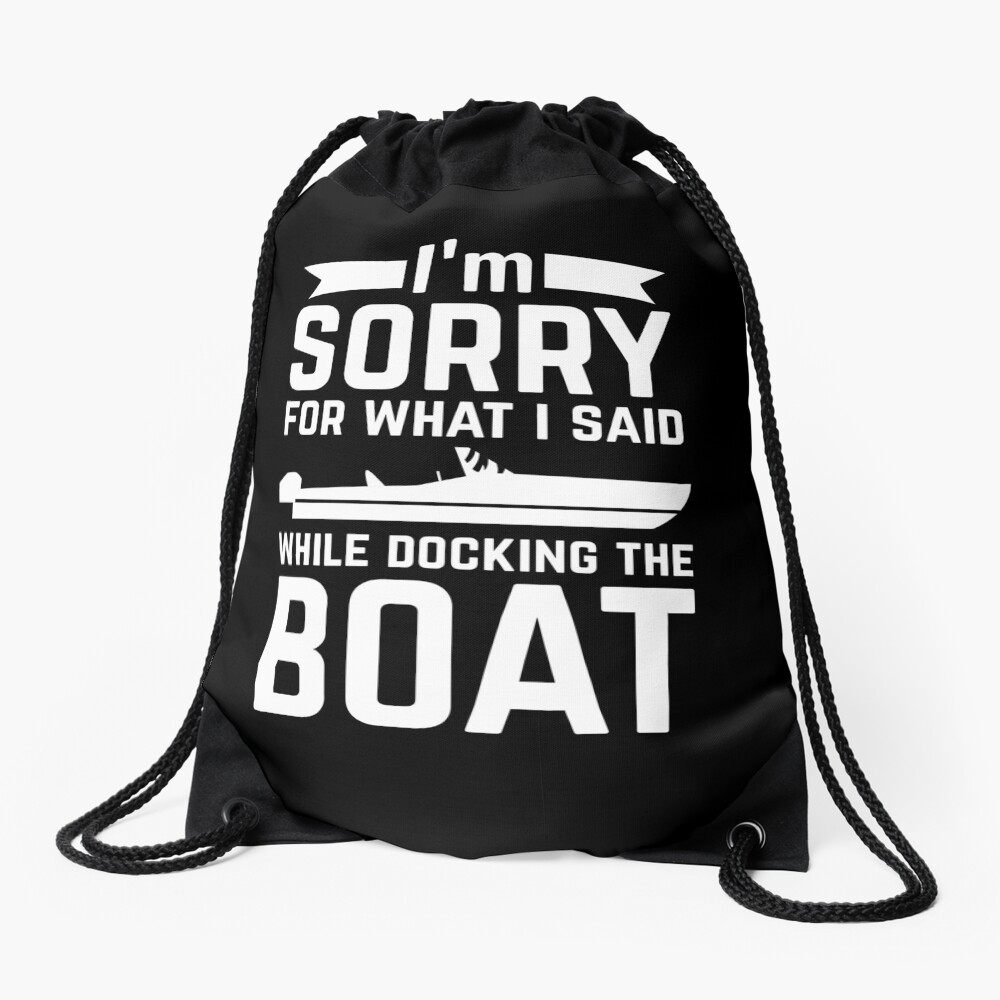 Funny Boat Boating Motorboat Captain Gift Drawstring Bag