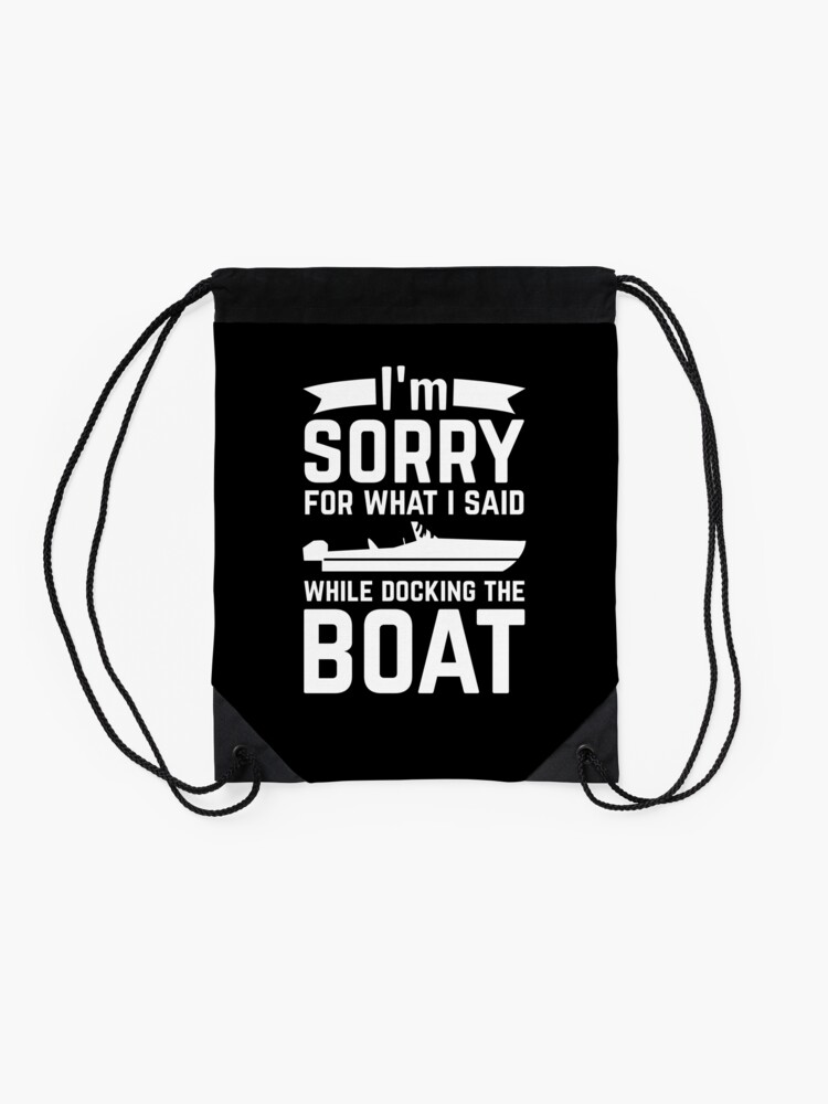 Alternate view of Funny Boat Boating Motorboat Captain Gift Drawstring Bag