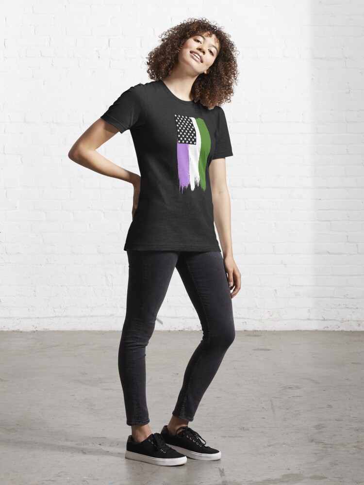 Alternate view of Genderqueer Pride Stars and Stripes Essential T-Shirt