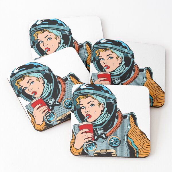 Item preview, Space Woman in Red Lipstick Drinking designed and sold by theAcollection.