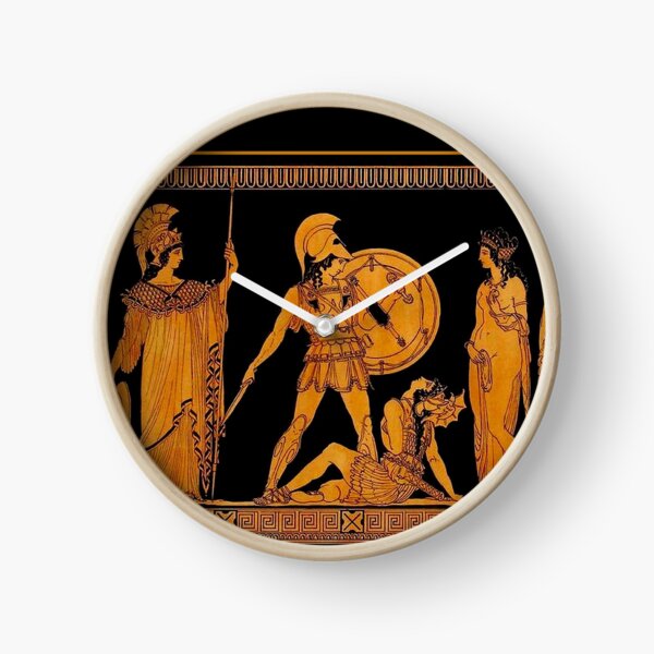 GREECE : Ancient God and Goddess Frieze Print Clock