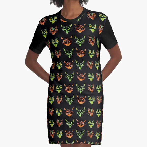 Halloween Black Cats Graphic T-Shirt Dress