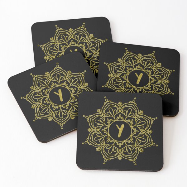 Item preview, Glitter Monogram Mandala Art - Letter Y - Black Background designed and sold by MysticMagpie.
